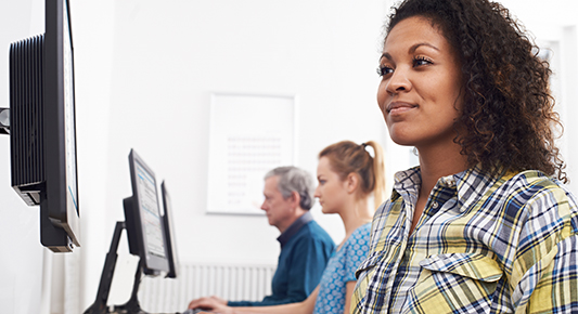 Woman using Computer